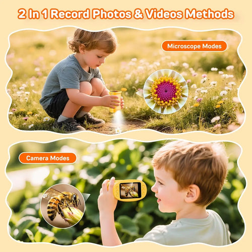 Handheld Digital Microscope for Kids with 2.0" IPS Screen, USB Rechargeable Pocket Microscope Toy