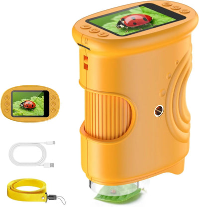 1000X Handheld Digital Microscope for Kids with 2.0" IPS Screen, USB Rechargeable Pocket Microscope Toy