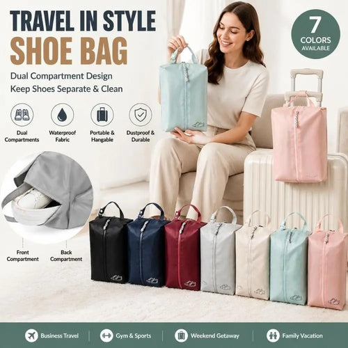 Waterproof Travel Shoe Bag with Zipper – Portable Multifunctional Shoe Organizer