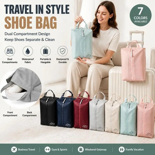 Waterproof Travel Shoe Bag with Zipper – Portable Multifunctional Shoe Organizer