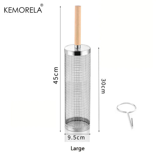 Stainless Steel Rolling BBQ Grill Basket Set