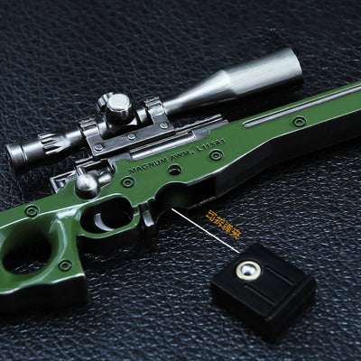 18cm AWM Metal Miniature Model 1:6 Zinc Alloy Game Ornament with Detachable Scope & Bipod, Non-Firing Collectible