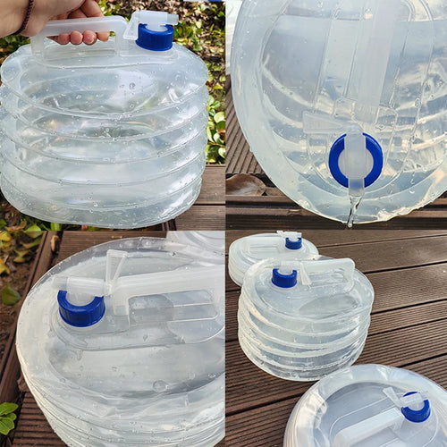 Collapsible Water Storage Bucket 5L/10L/15L – Portable Leak-Proof PEVA Container for Camping, Hiking & Emergency Use