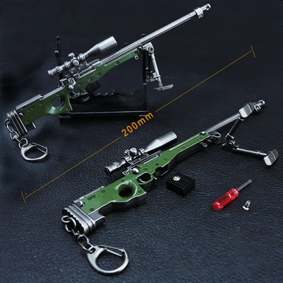 18cm AWM Metal Miniature Model 1:6 Zinc Alloy Game Ornament with Detachable Scope & Bipod, Non-Firing Collectible