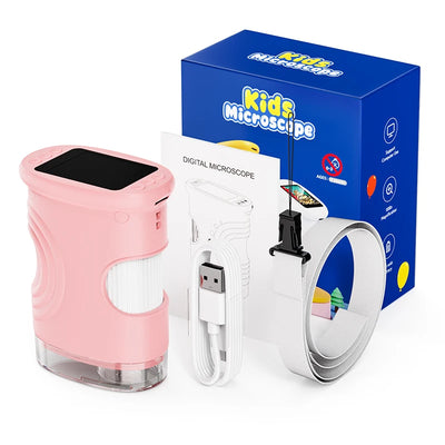 1000X Handheld Digital Microscope for Kids with 2.0" IPS Screen, USB Rechargeable Pocket Microscope Toy
