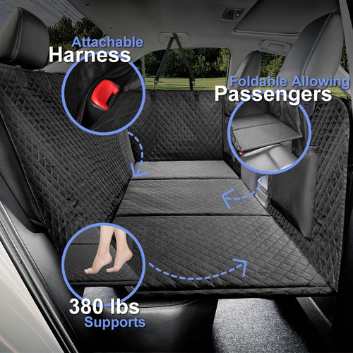 PETRAVEL Dog Car Backseat Cover Extender | Hard Bottom