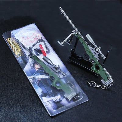 18cm AWM Metal Miniature Model 1:6 Zinc Alloy Game Ornament with Detachable Scope & Bipod, Non-Firing Collectible