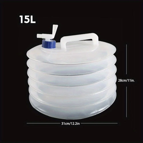 Collapsible Water Storage Bucket 5L/10L/15L – Portable Leak-Proof PEVA Container for Camping, Hiking & Emergency Use