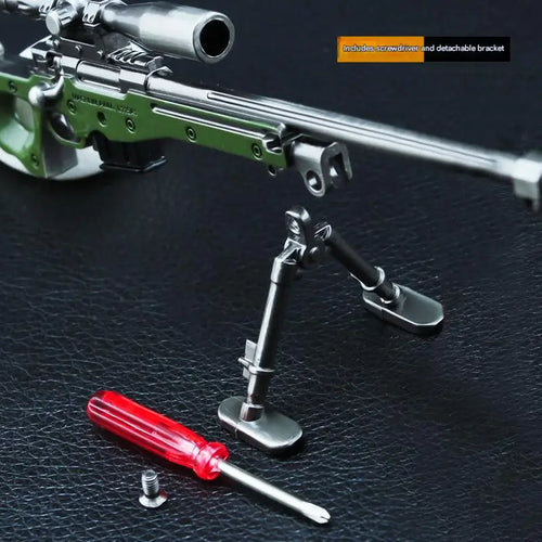 18cm AWM Metal Miniature Model 1:6 Zinc Alloy Game Ornament with Detachable Scope & Bipod, Non-Firing Collectible