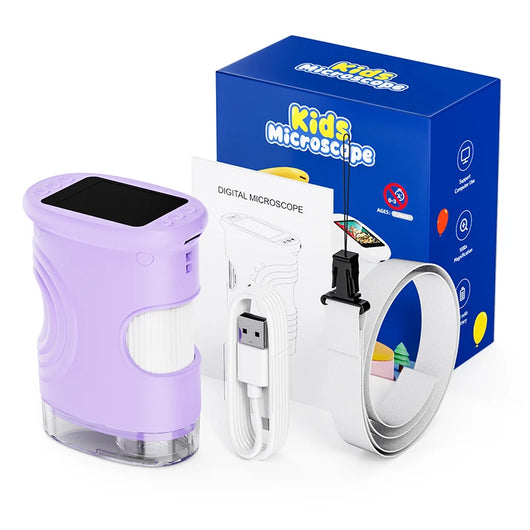 1000X Handheld Digital Microscope for Kids with 2.0" IPS Screen, USB Rechargeable Pocket Microscope Toy
